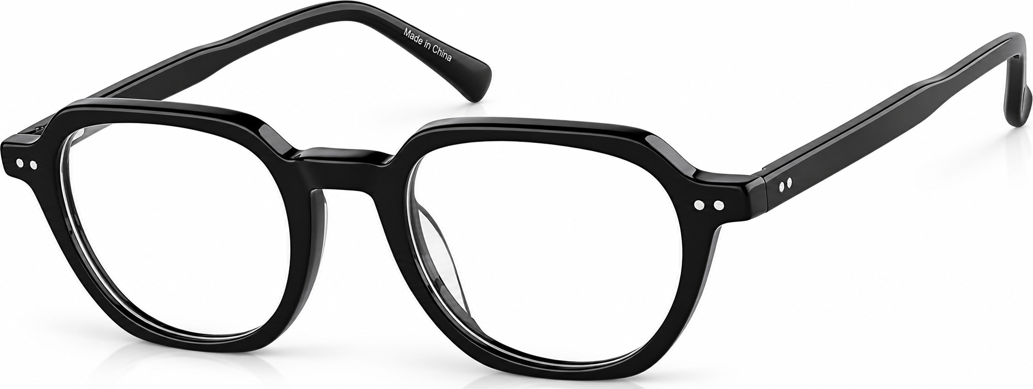 Black Acetate Geometric Glasses · Black · reference
