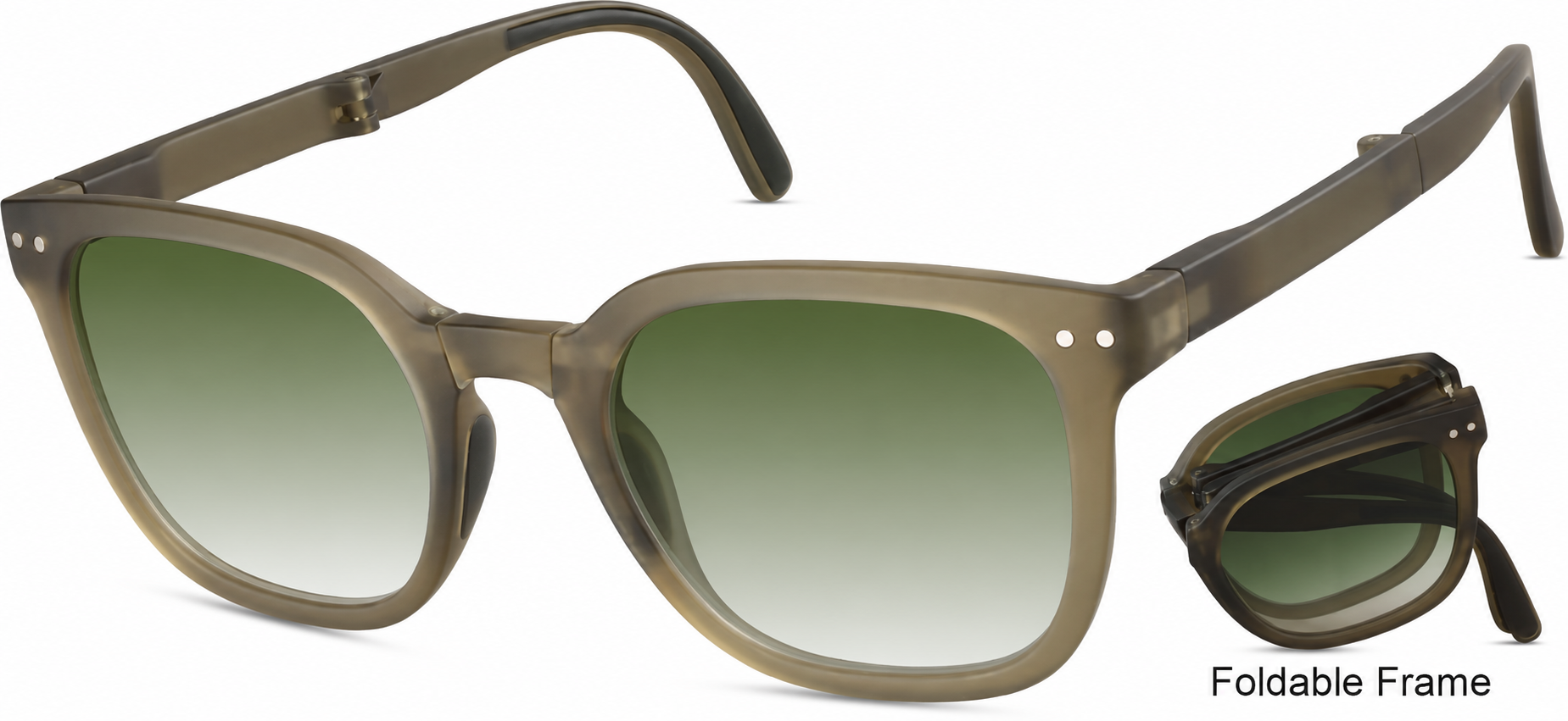 Folding Square Sunglasses · Green · reference