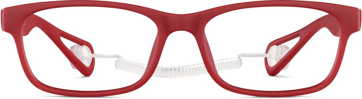 Red Kid's Rectangle Glasses · Red · reference