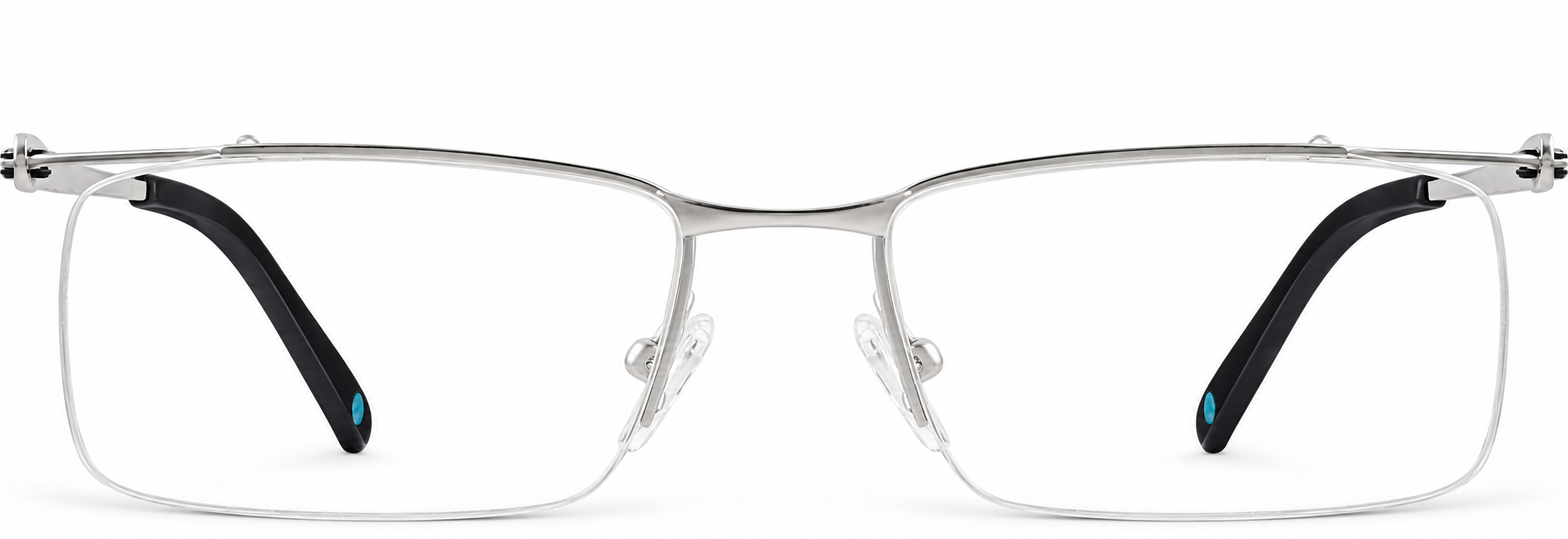 Silver Titanium Rectangle Glasses · Silver · reference