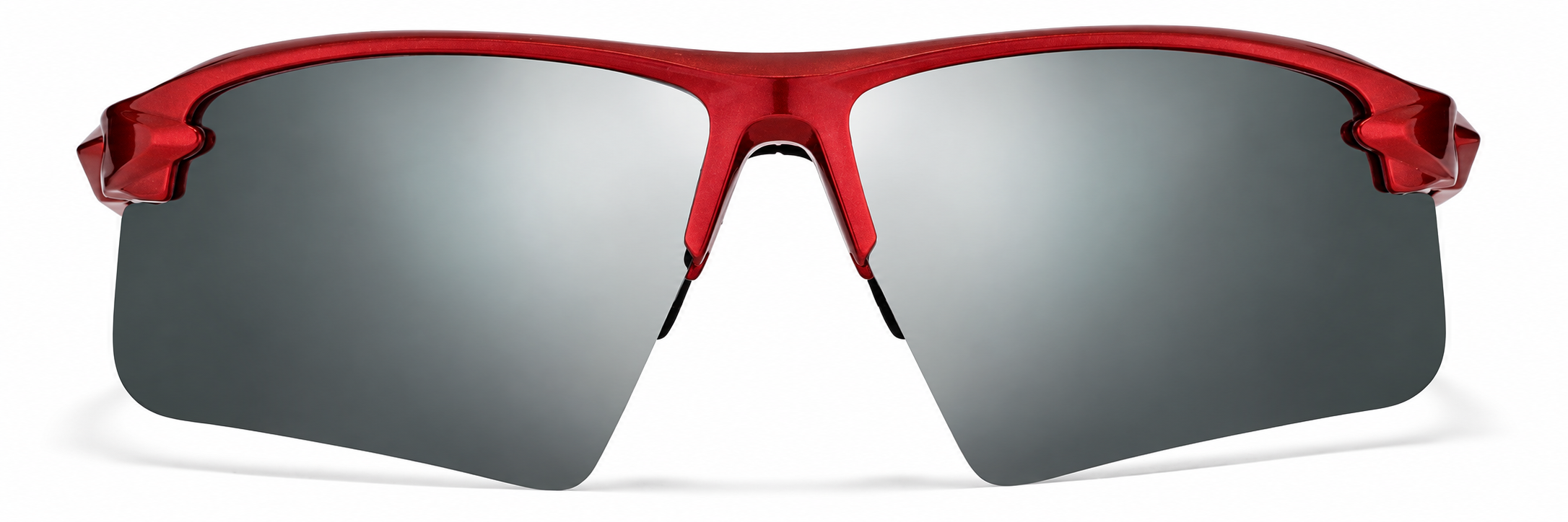 Red with Silver Mirror Wrap-Around Sports Sunglasses(Larger Lenses) · Red with Silver Mirror · reference