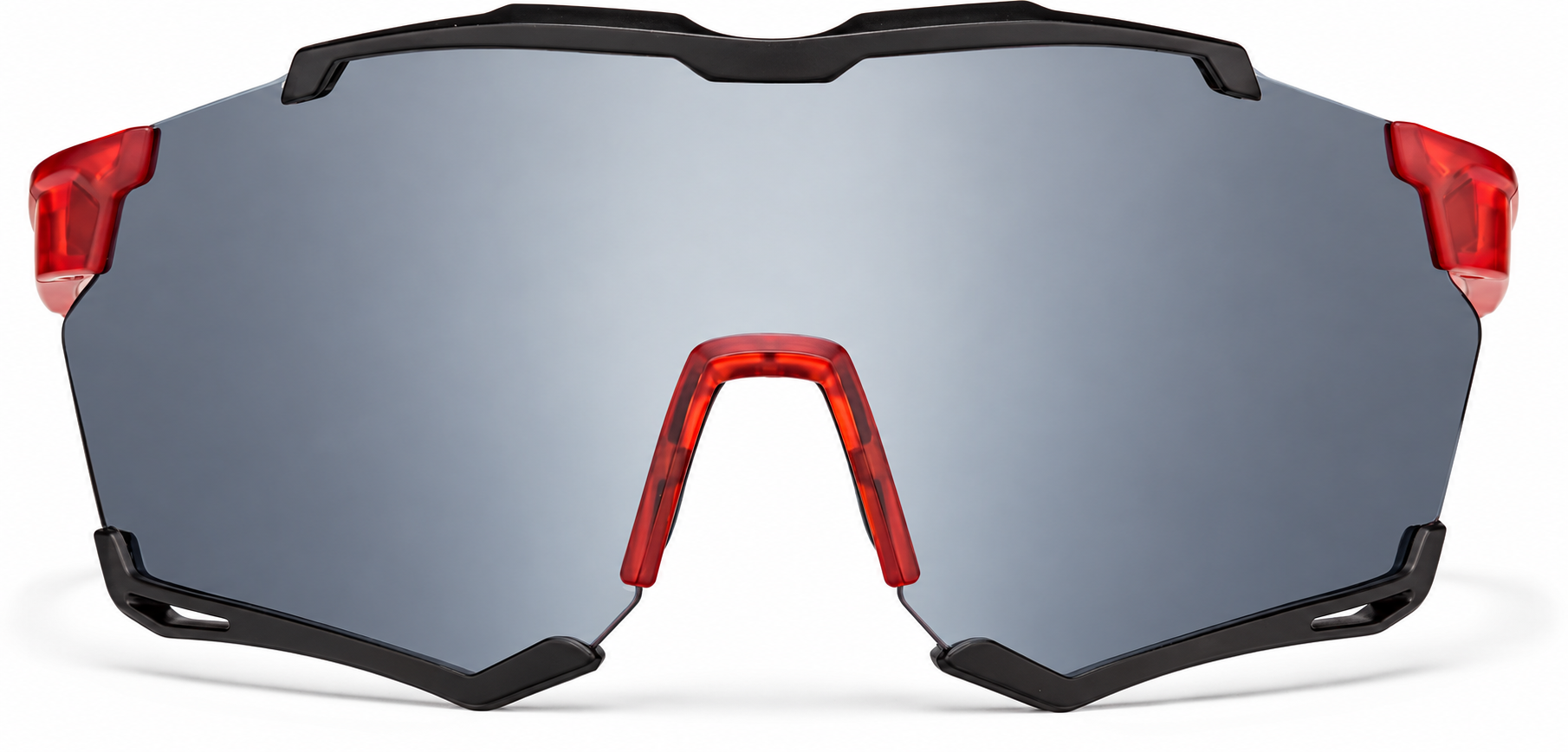 Red with Silver Mirror Wrap-Around Shield Sunglasses · Red with Silver Mirror · reference