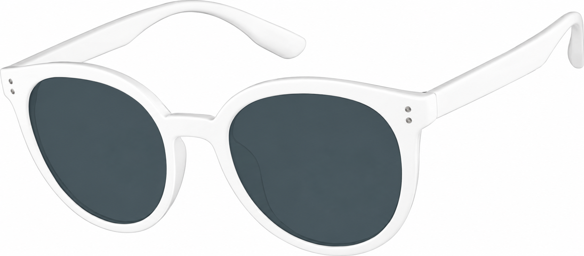 Premium Round Sunglasses · White · reference