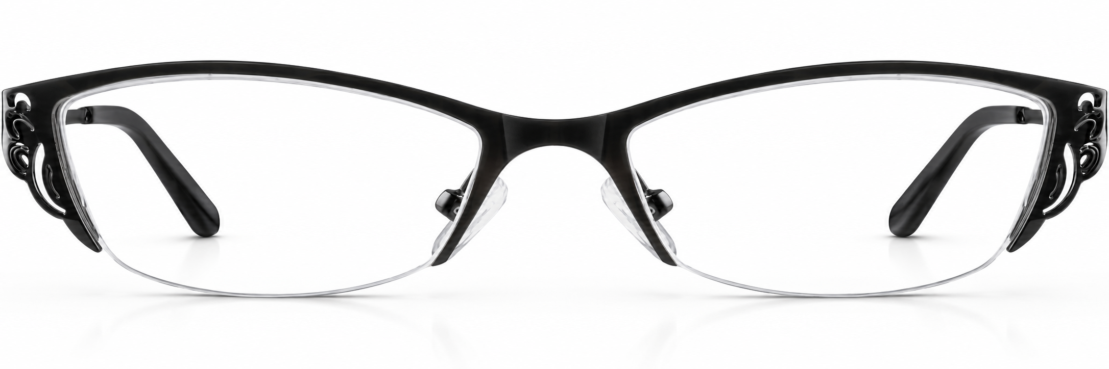 Black Rectangle Glasses · Black · reference