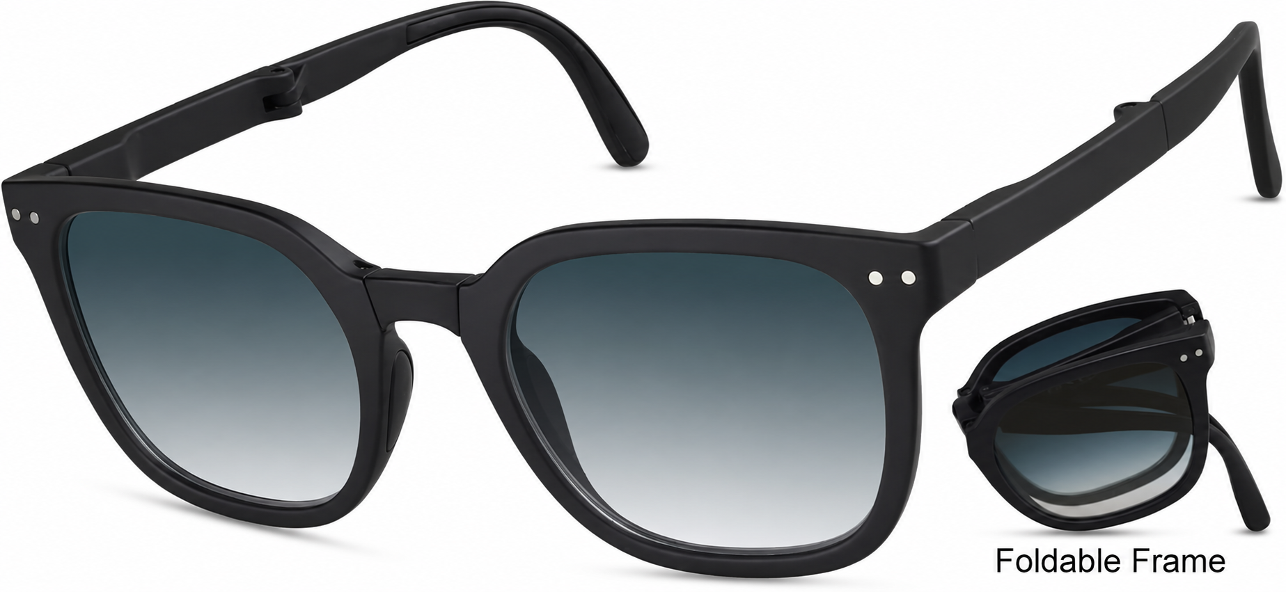 Folding Square Sunglasses · Black · reference