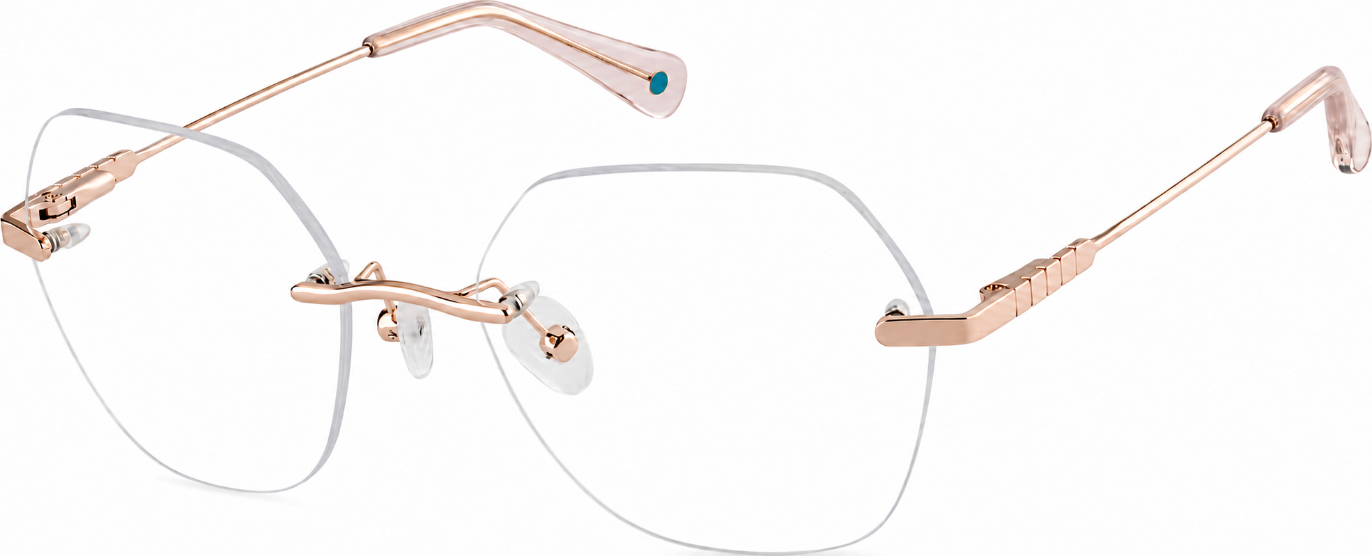Rose Gold Customizable Geometric Rimless Glasses · Rose Gold · reference
