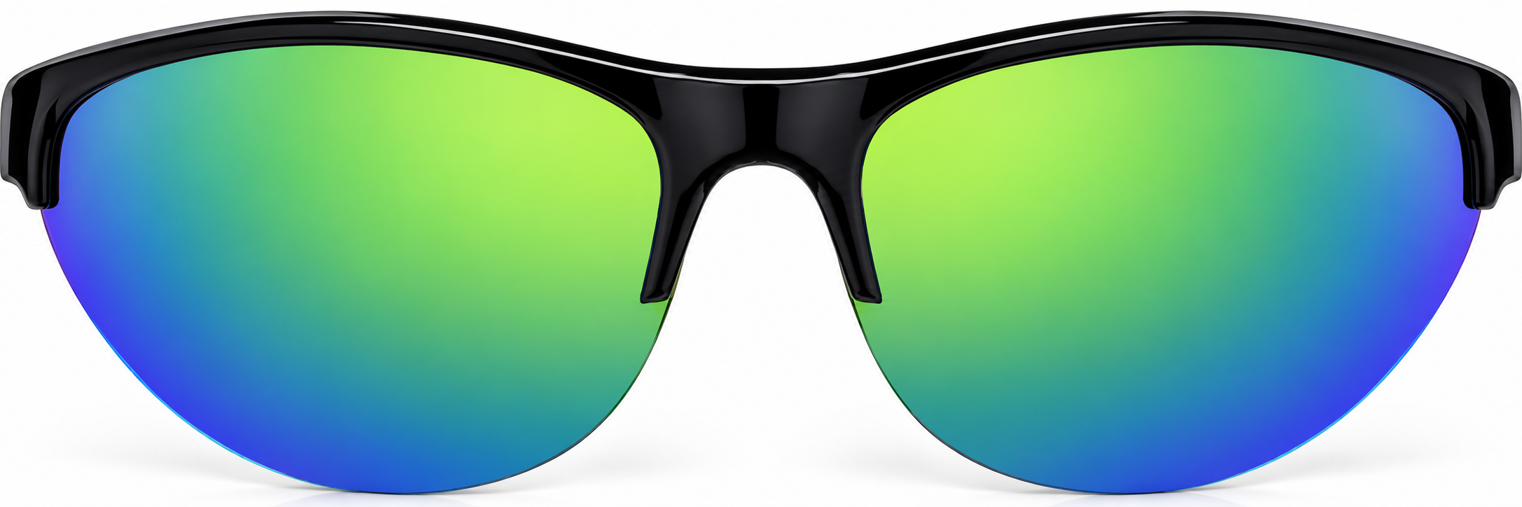 Black with Green Mirror Cat-Eye Sunglasses · Black with Green Mirror · reference