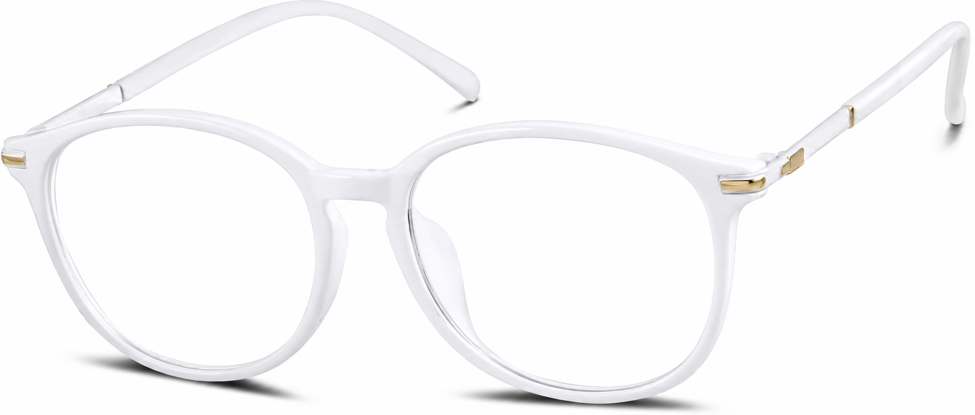 White Lightweight Round Glasses · White · reference