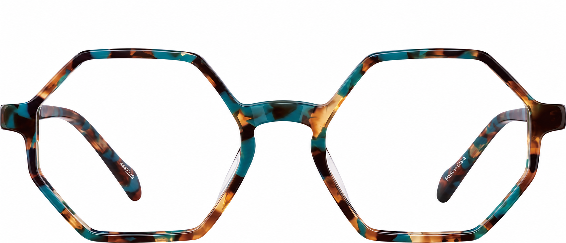 Brown/Blue Geometric Glasses · Brown/Blue · reference