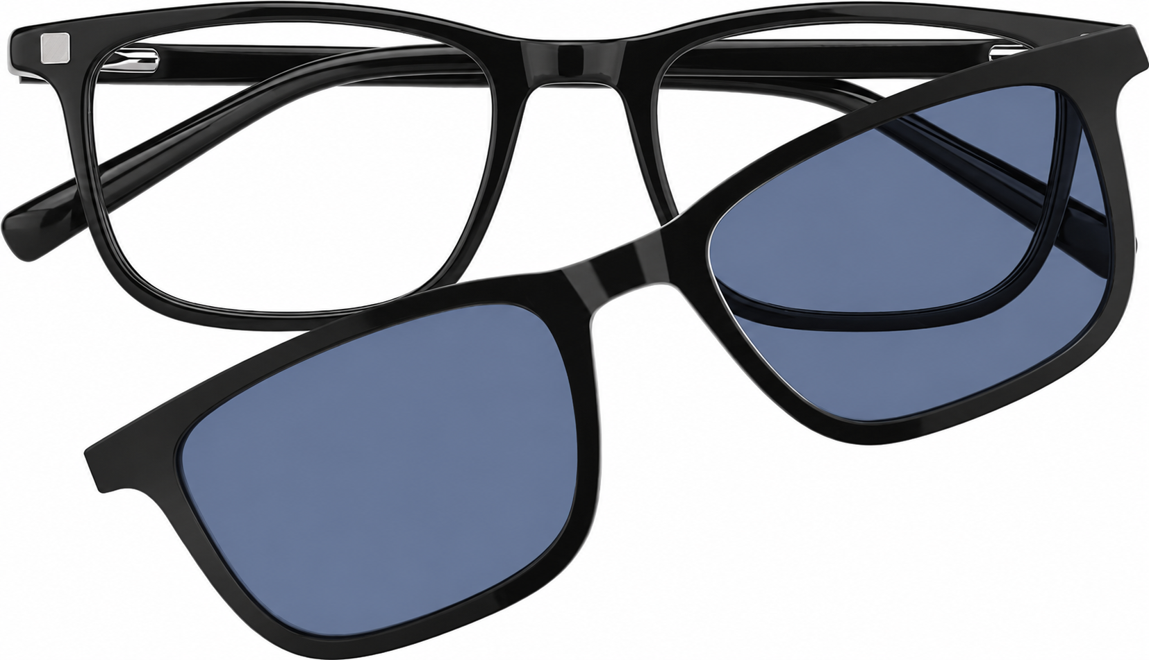 Black Kids' Polarized Rectangle Magnetic Clip-on Glasses · Black · reference