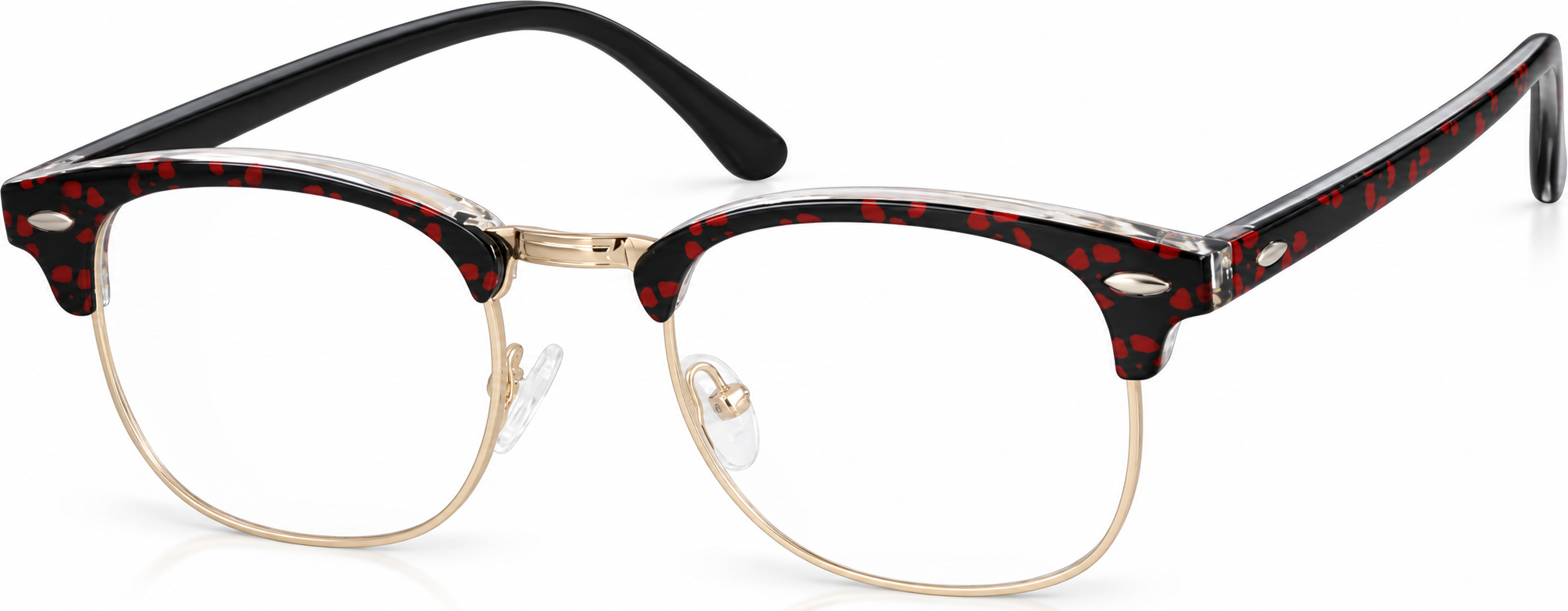 Black Mixed Material Browline Glasses · Black · reference