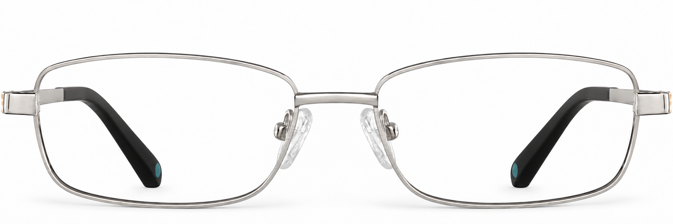 Silver Titanium Rectangle Glasses · Silver · reference
