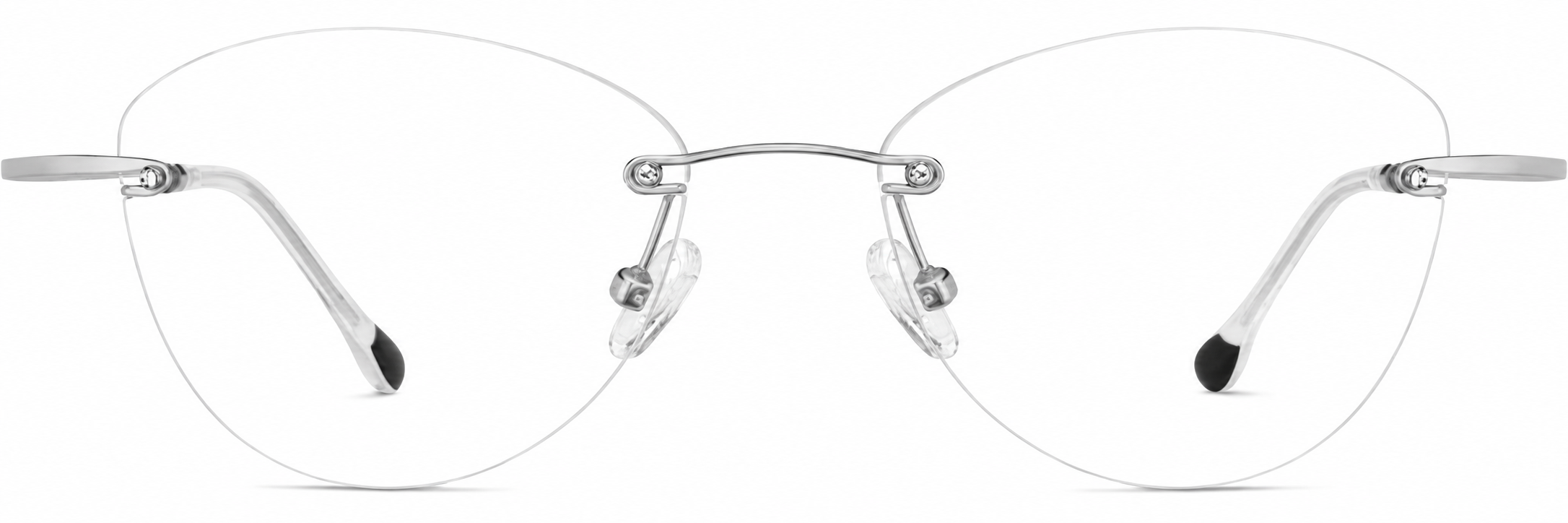 Silver Customizable Titanium Rimless Glasses · Silver · reference