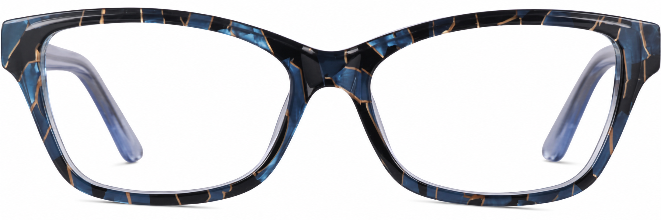 Blue Rectangle Glasses · Blue · reference