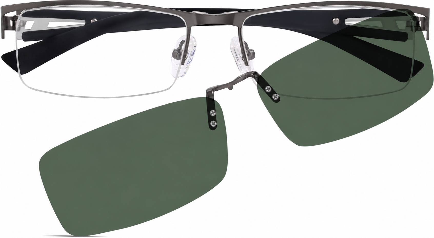 Gray Polarized Rectangle Magnetic Clip-on Glasses · Gray · reference