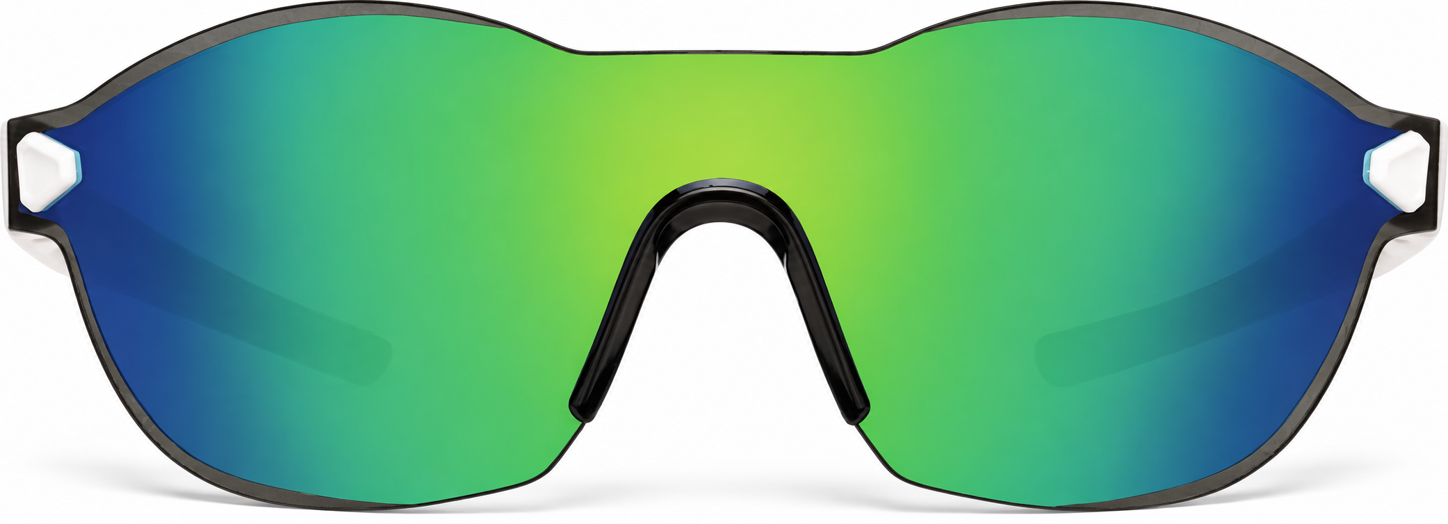 White with Green Mirror Oval Sunglasses · White with Green Mirror · reference