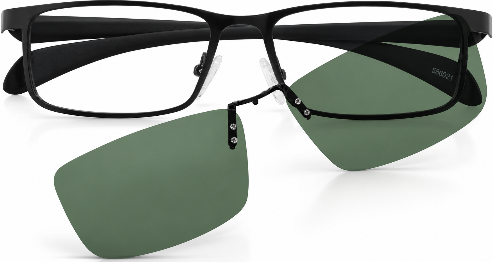Black Polarized Rectangle Magnetic Clip-on Glasses · Black · reference