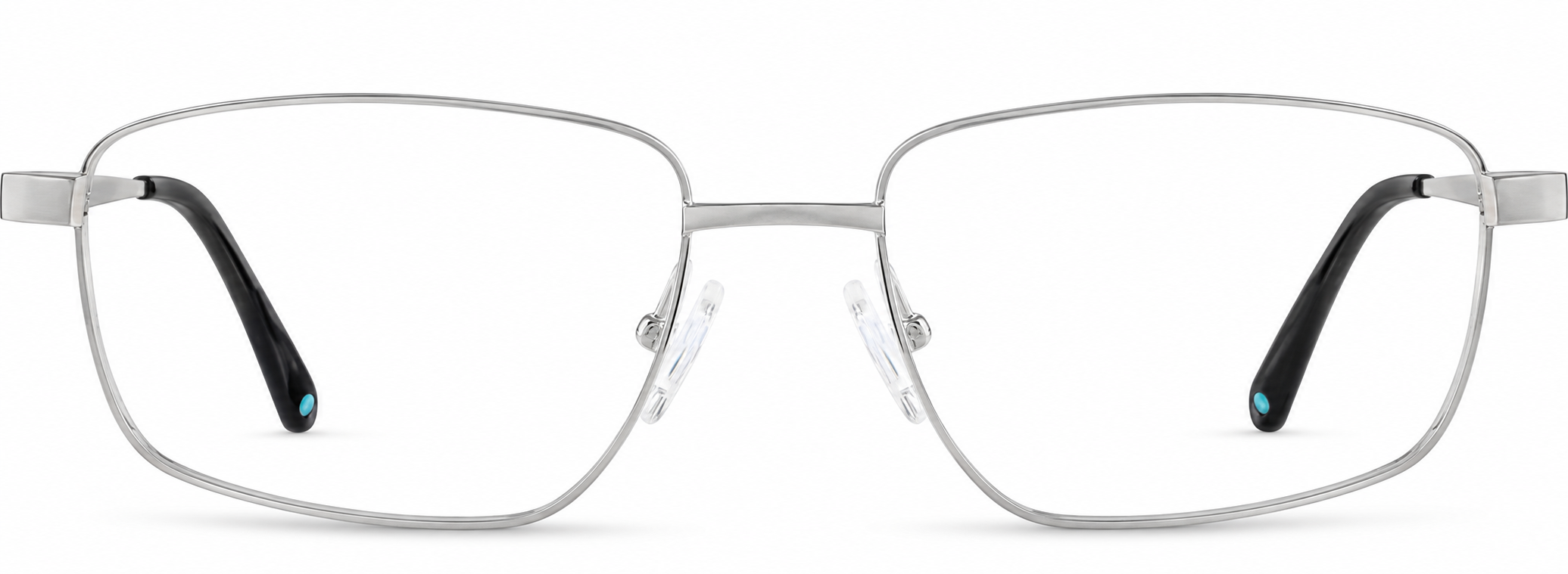 Silver Titanium Rectangle Glasses · Silver · reference