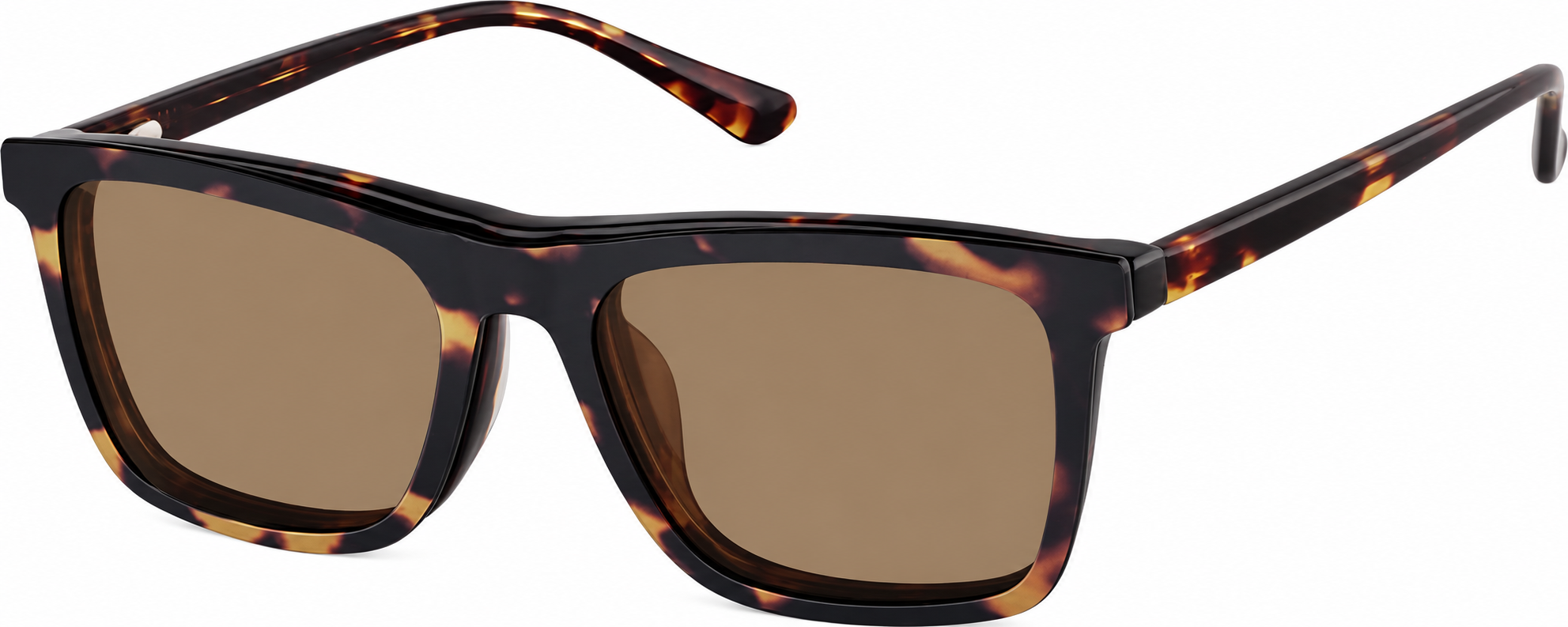 Tortoiseshell Polarized Rectangle Magnetic Clip-on Glasses · Tortoiseshell · reference