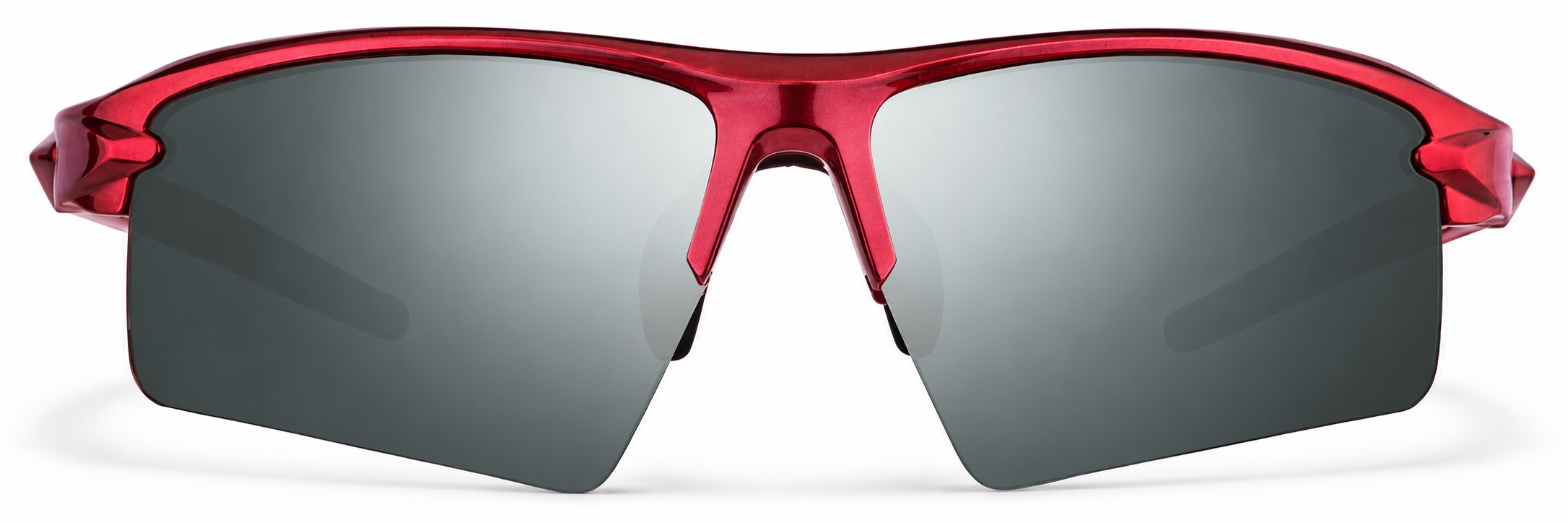 Red with Silver Mirror Wrap-Around Sports Sunglasses · Red with Silver Mirror · reference