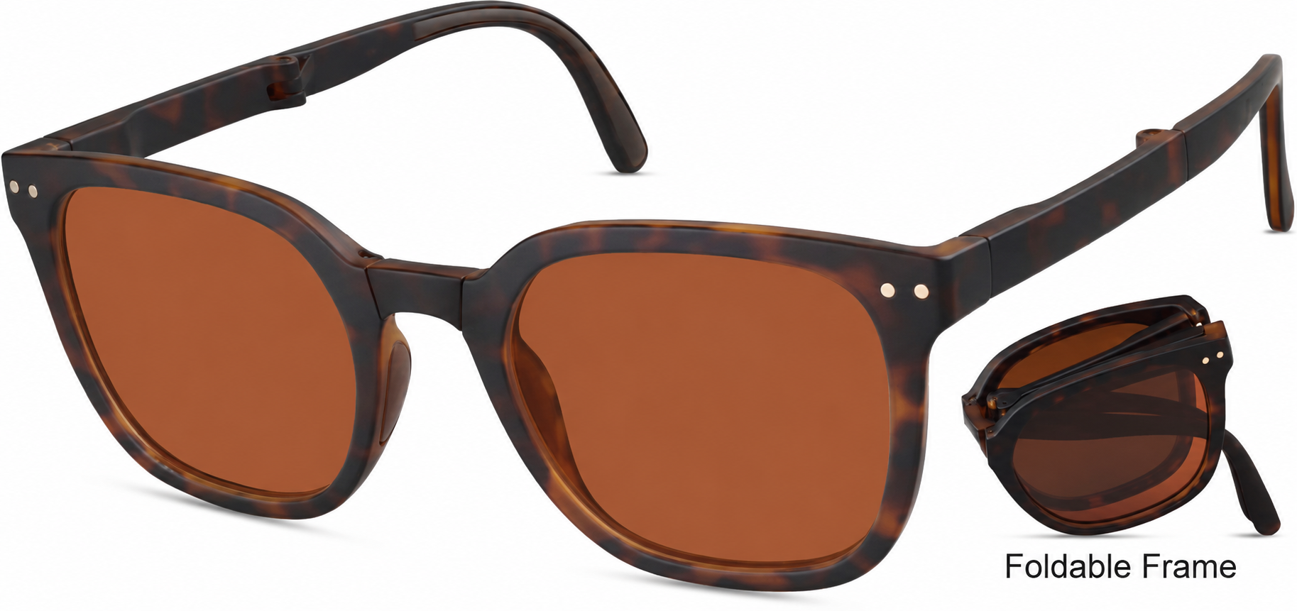 Folding Square Sunglasses · Tortoiseshell · reference
