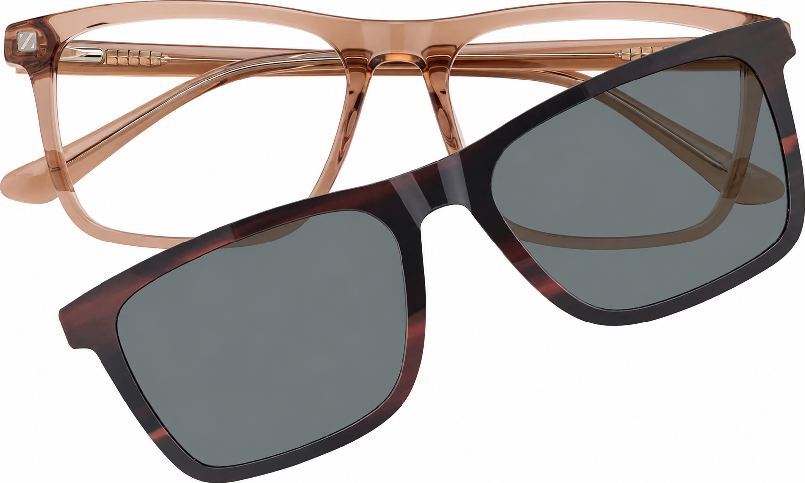 Brown Polarized Rectangle Magnetic Clip-on Glasses · Brown · reference