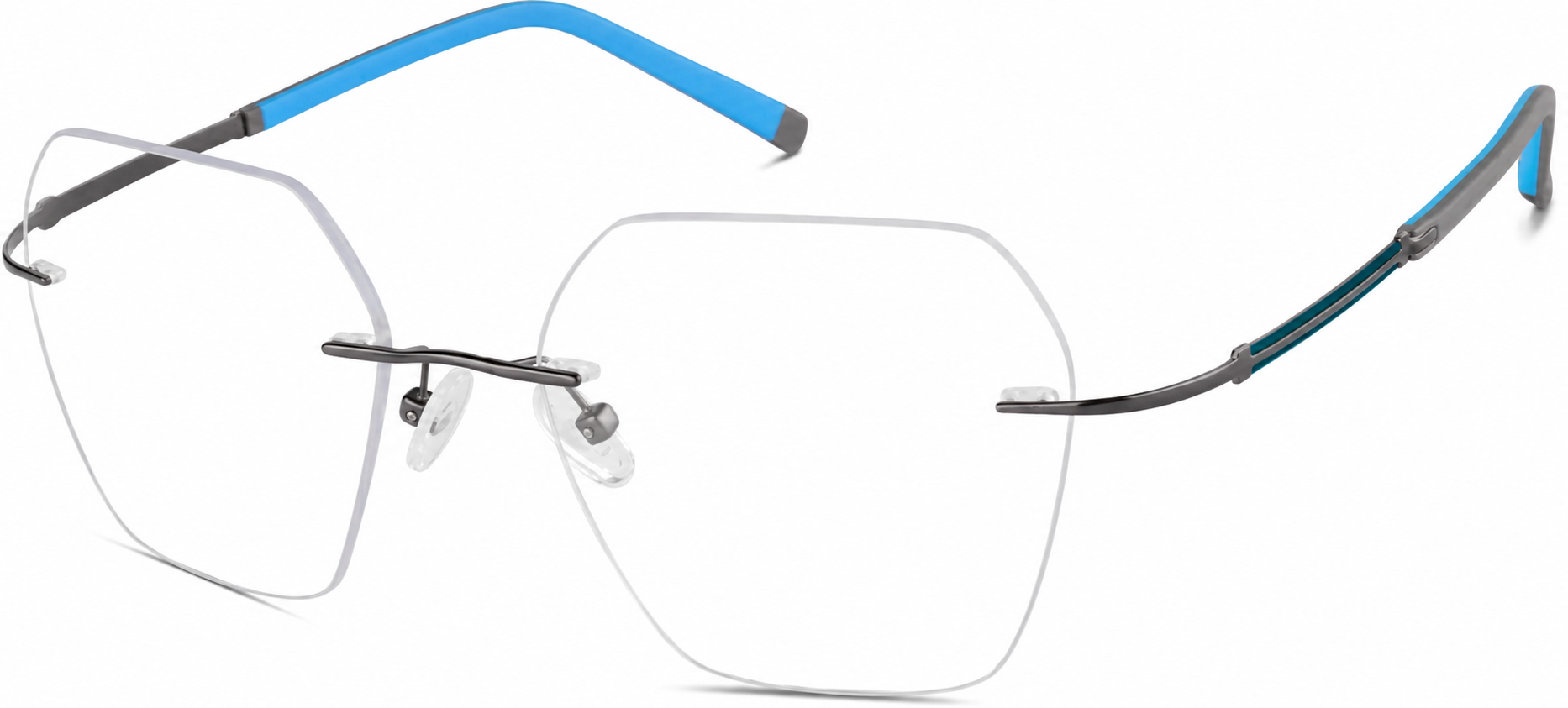 Gray Customizable Titanium Rimless Glasses · Gray · reference