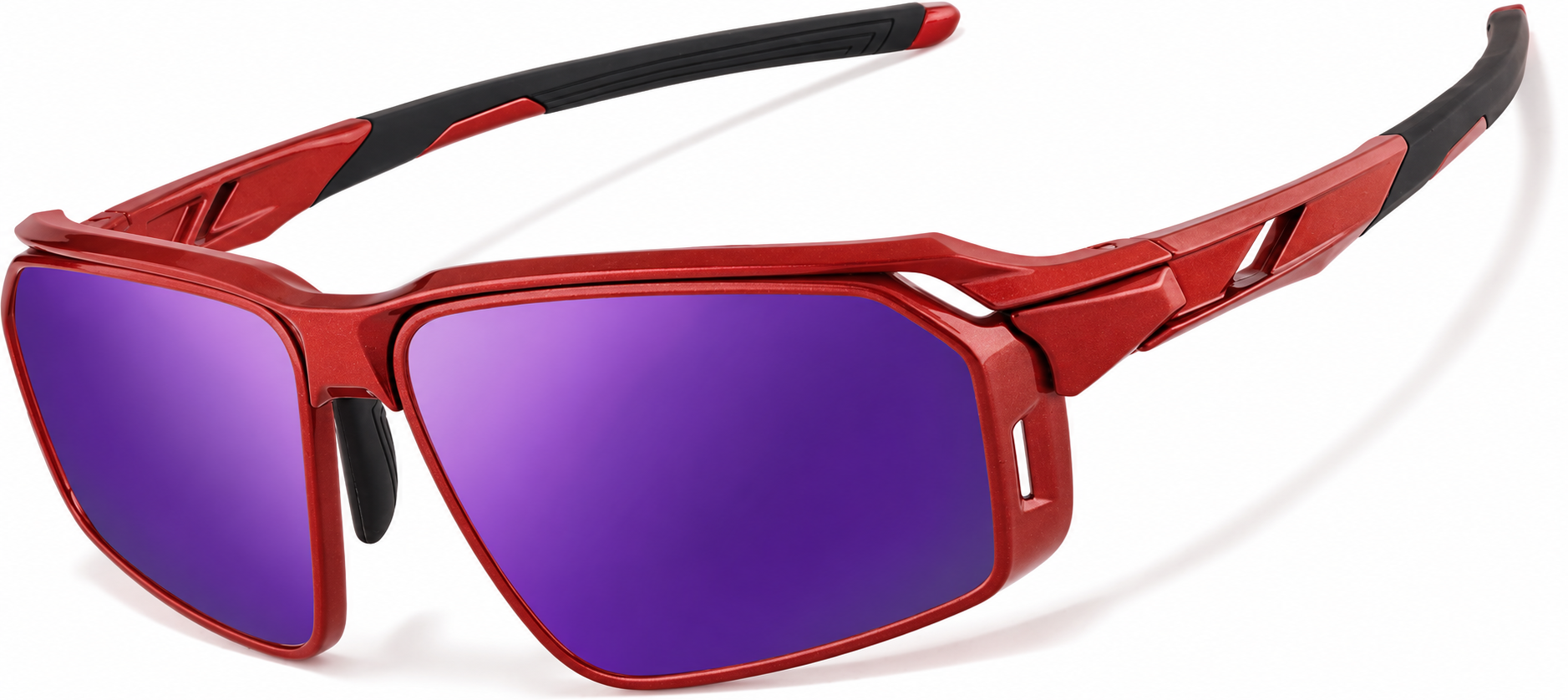 Rectangle Wrap-Around Sunglasses · Red · reference