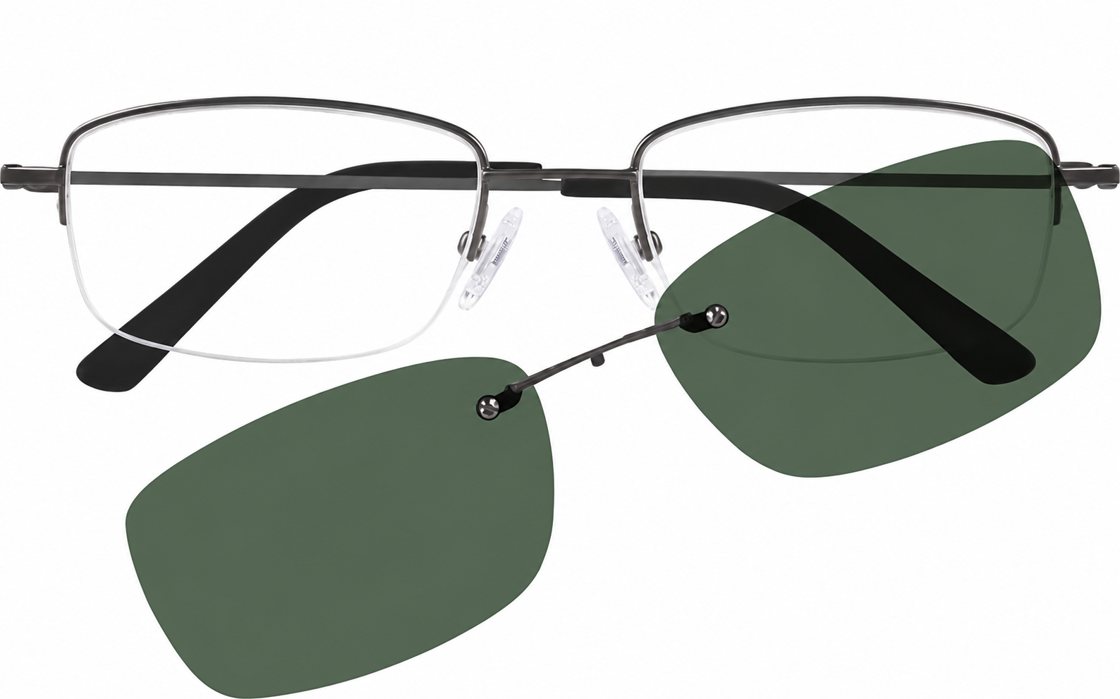 Gray Polarized Rectangle Magnetic Clip-on Glasses · Gray · reference