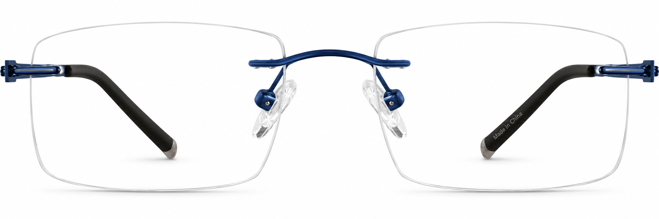 Blue Customizable Titanium Rimless Glasses · Blue · reference