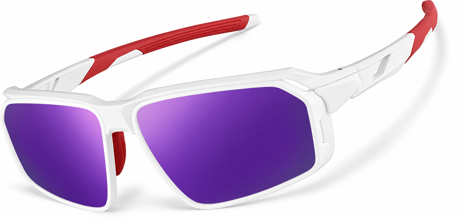 White with Purple Mirror Active Wrap-Around Sunglasses · White with Purple Mirror · reference