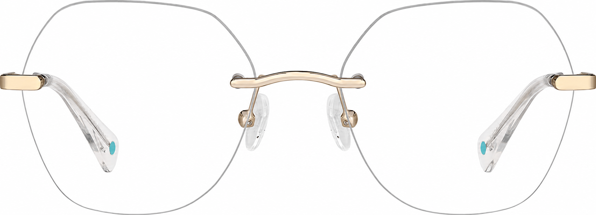 Gold Customizable Geometric Rimless Glasses · Gold · reference