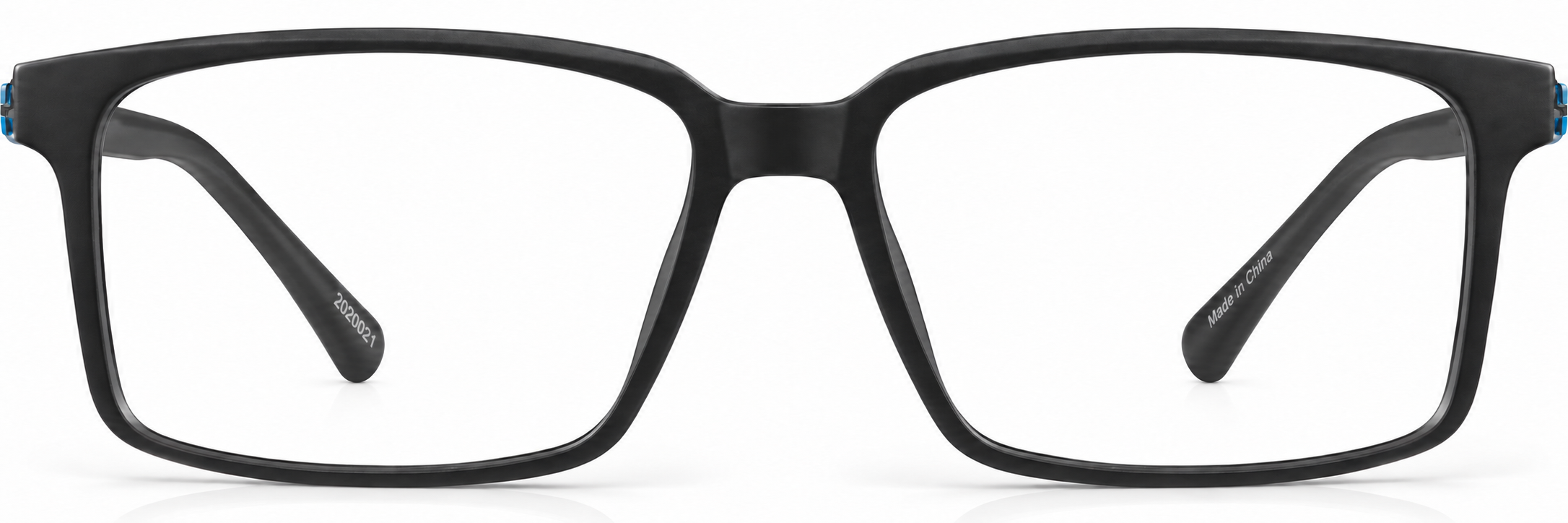Black Plastic Rectangle Glasses · Black · reference