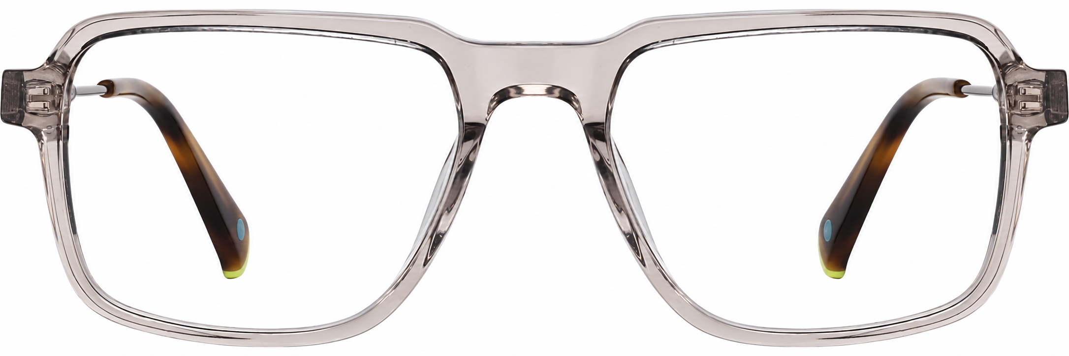 Gray Mixed Material Rectangle Glasses · Gray · reference