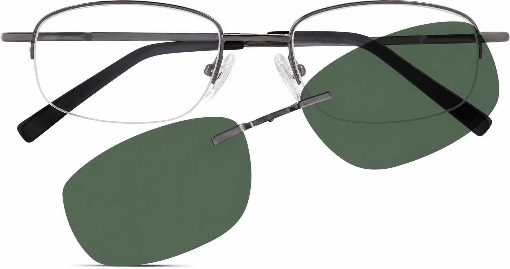 Gray Polarized Rectangle Magnetic Clip-on Glasses · Gray · reference