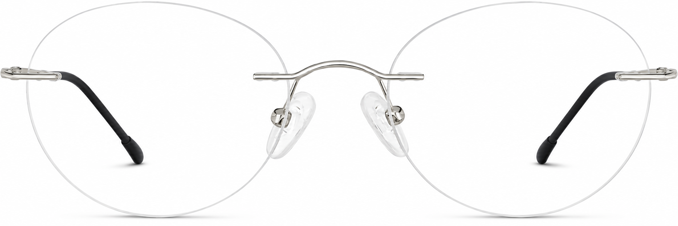 White/Silver Customizable Rimless Glasses · White/Silver · reference