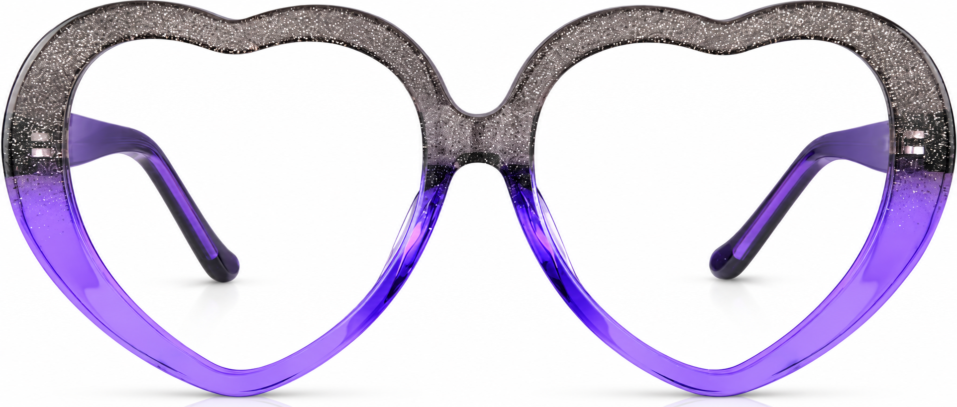 Black Glitter Kids' Heart-Shaped Glasses · Black Glitter · reference
