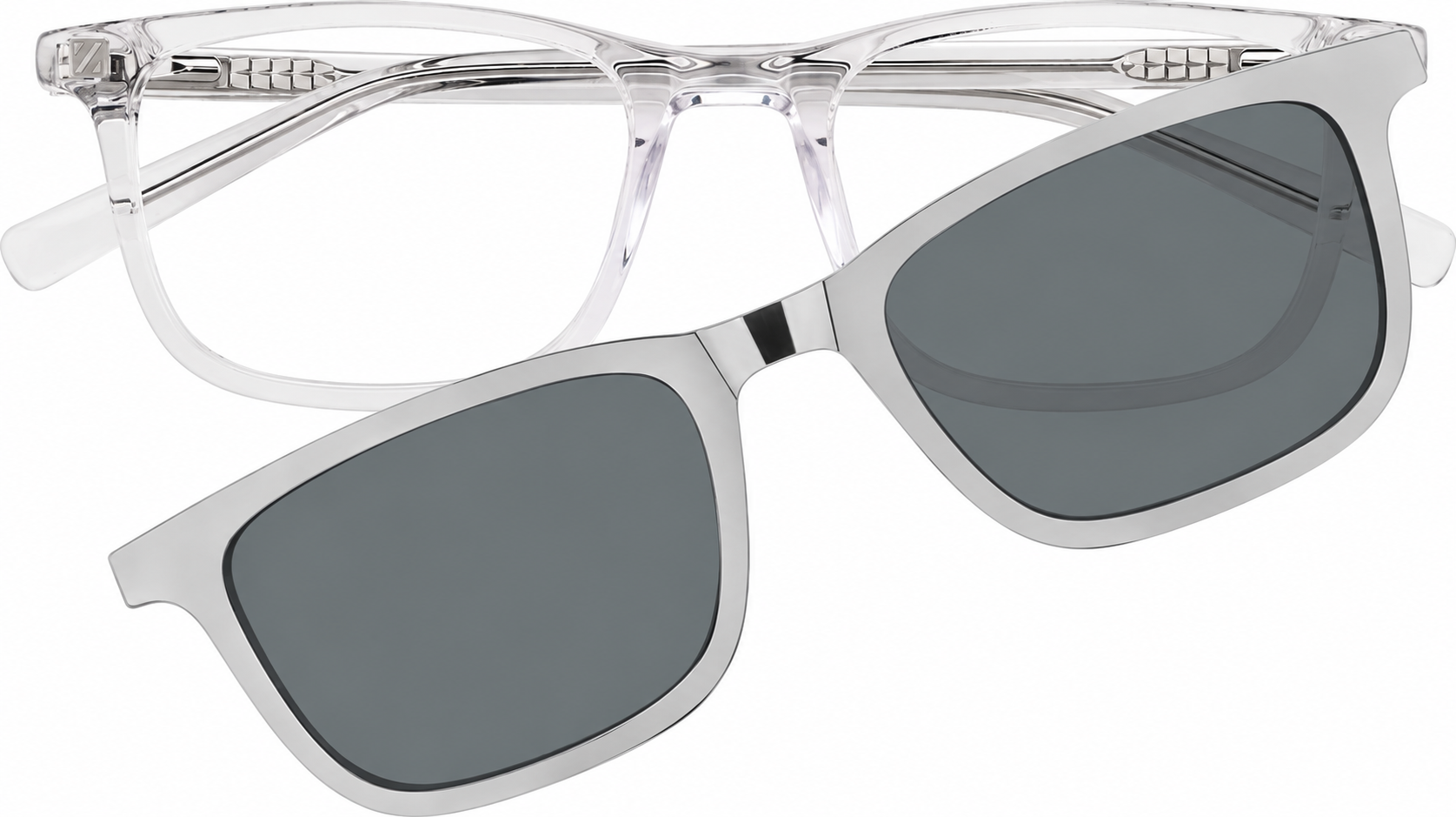 Clear Kids' Polarized Rectangle Magnetic Clip-on Glasses · Clear · reference