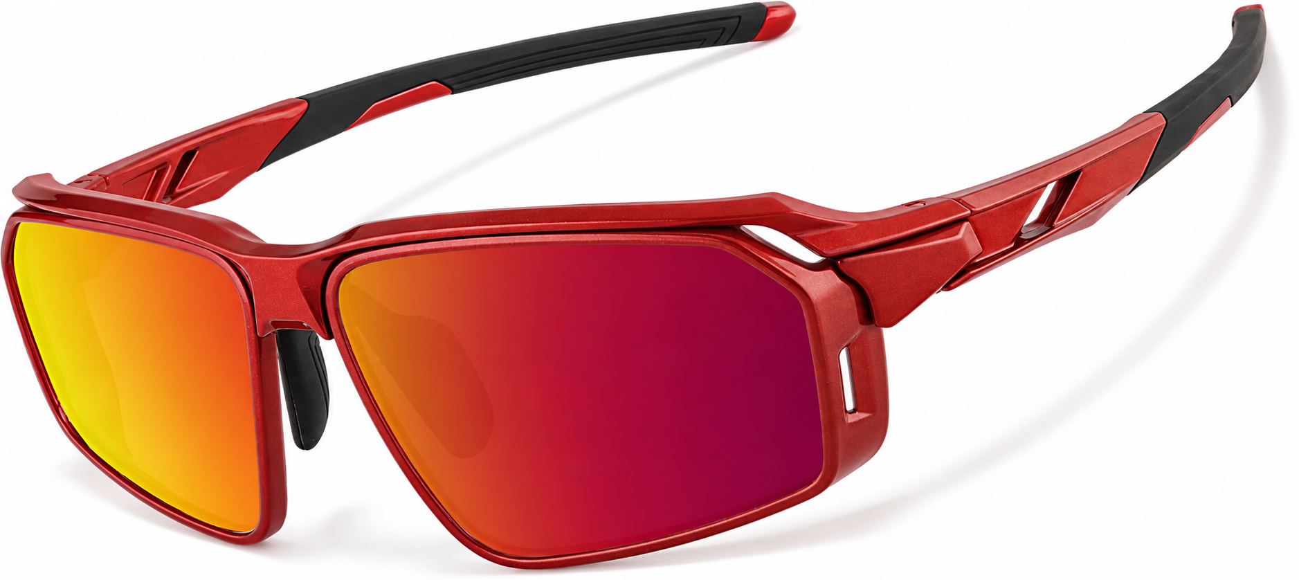Red with Red Mirror Active Wrap-Around Sunglasses · Red with Red Mirror · reference