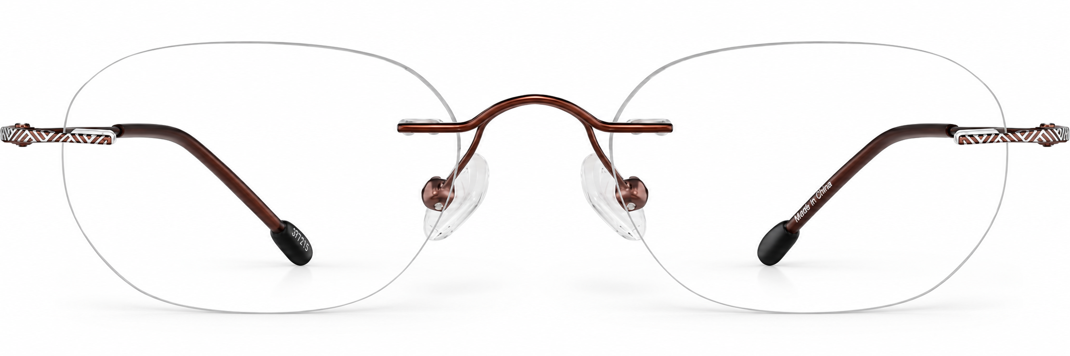 Brown Customizable Titanium Rimless Glasses · Brown · reference