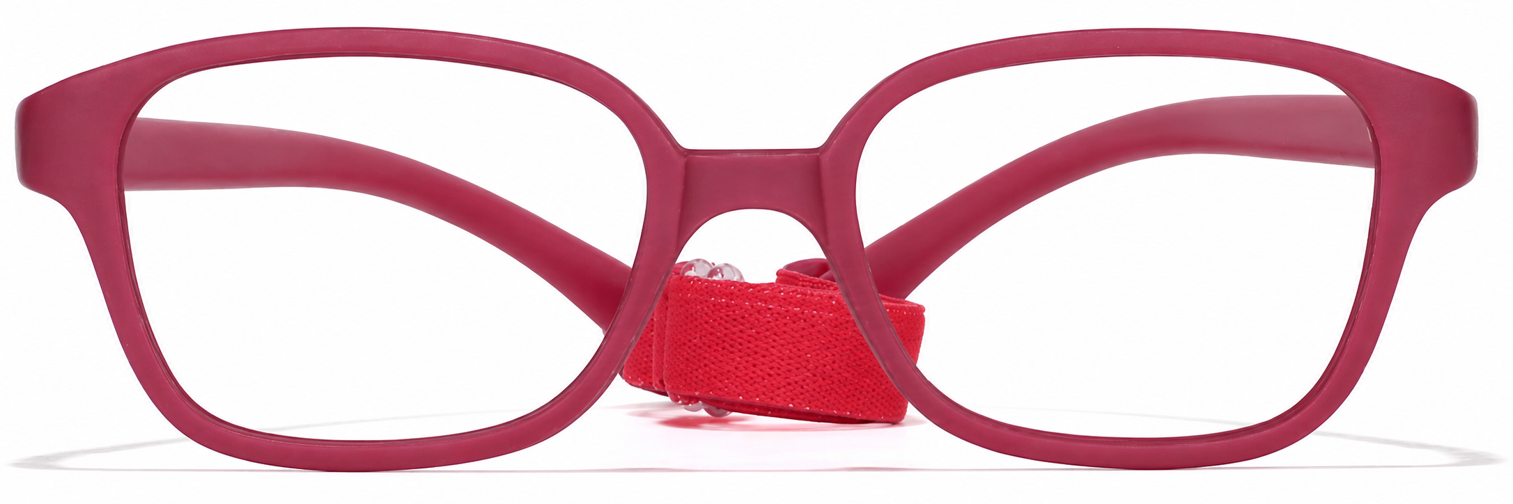 Red Kids' Flexible Square Glasses · Red · reference