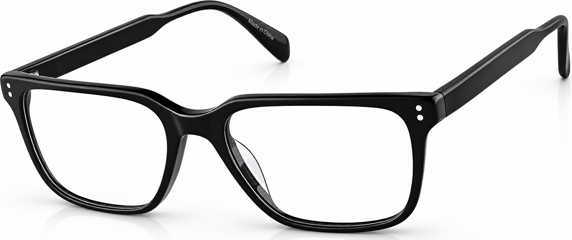 Black Acetate Rectangle Glasses · Black · reference