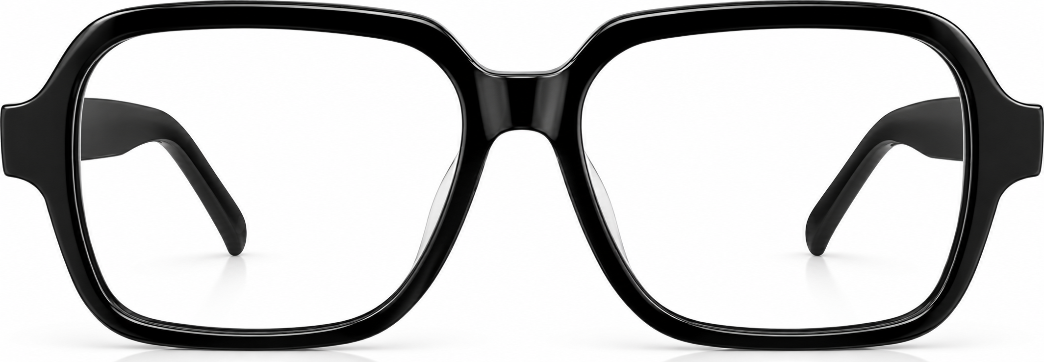 Black Acetate Square Glasses · Black · reference