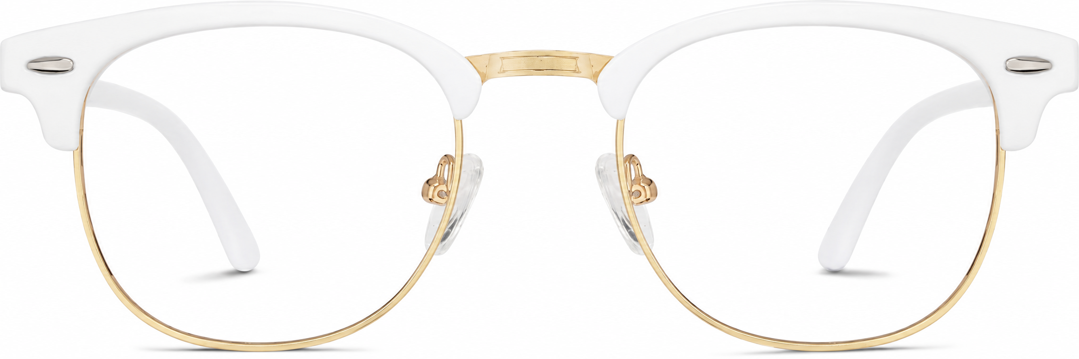 White Bravo Browline Glasses · White · reference