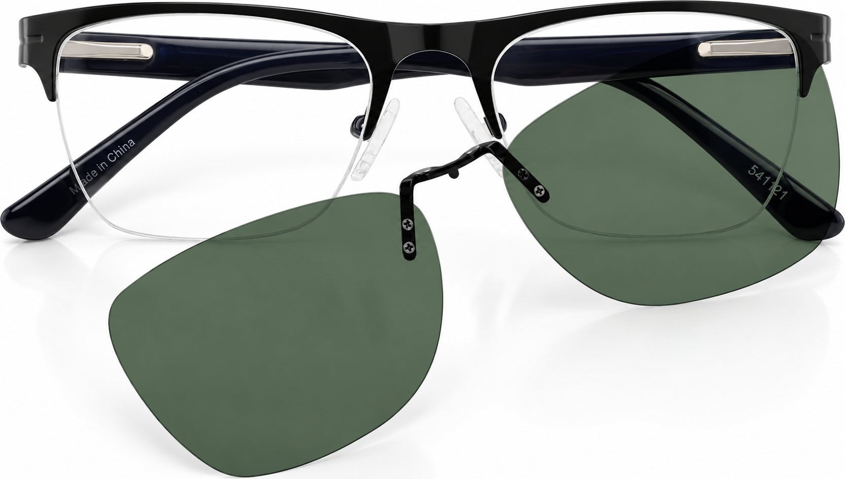 Black Polarized Rectangle Magnetic Clip-on Glasses · Black · reference