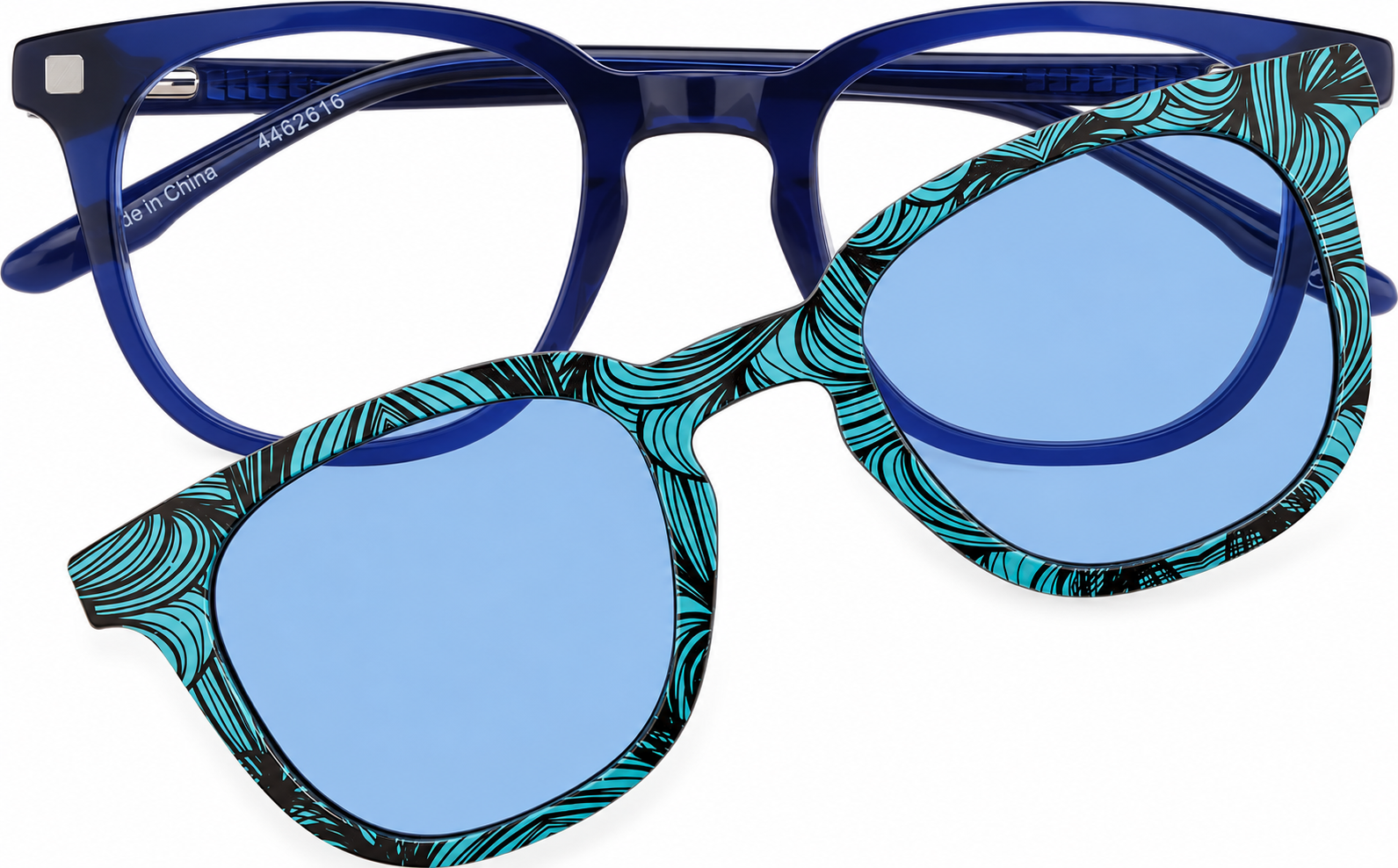 Blue Kids' Polarized Square Magnetic Clip-on Glasses · Blue · reference