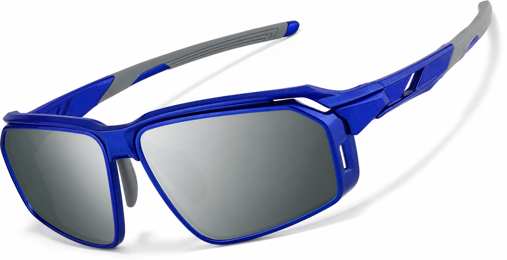 Blue with Silver Mirror Active Wrap-Around Sunglasses · Blue with Silver Mirror · reference