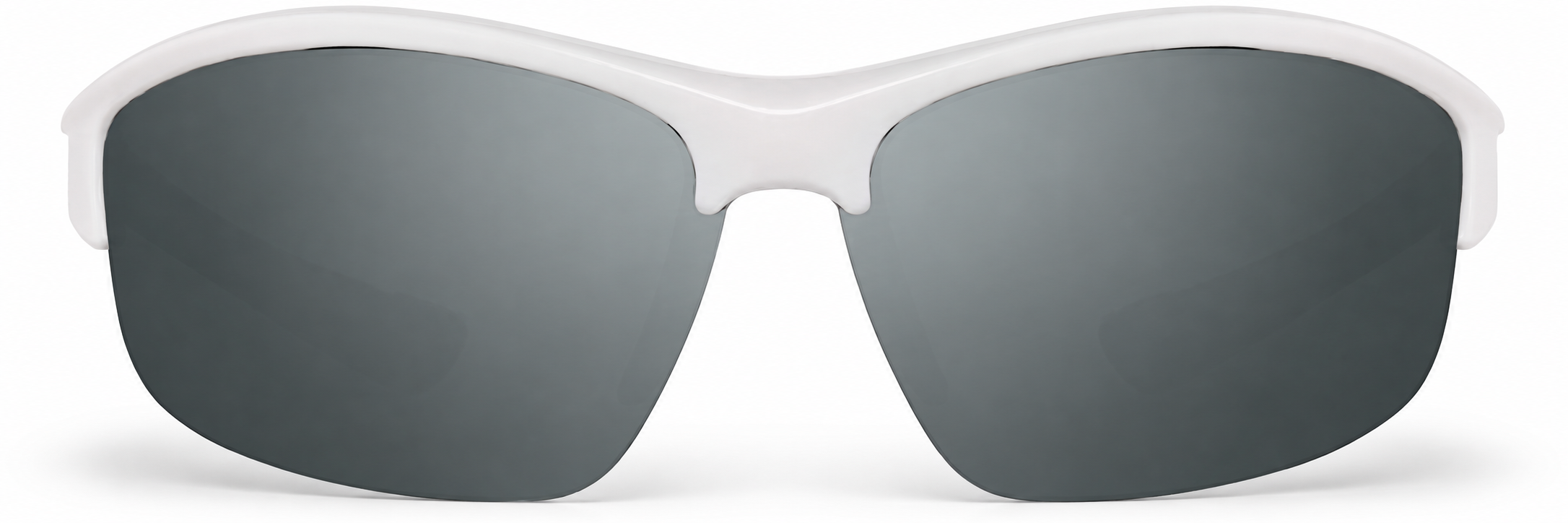 White Half-Rim Sunglasses · White · reference
