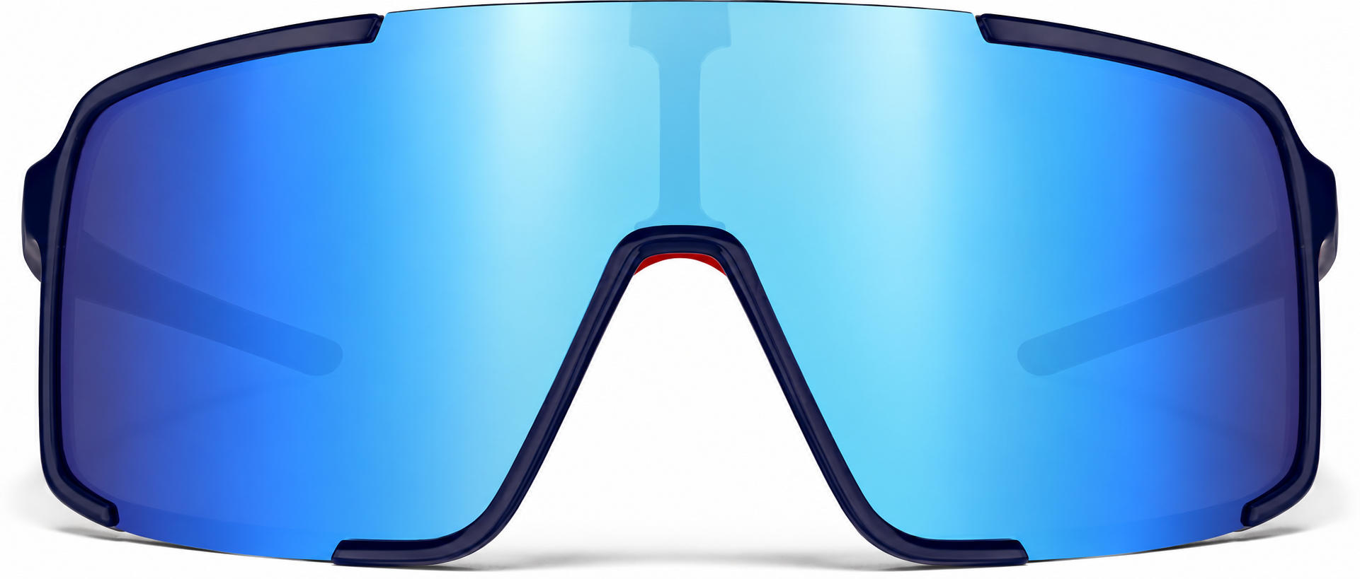 Blue with Blue Mirror Wrap-Around Shield Sunglasses · Blue with Blue Mirror · reference