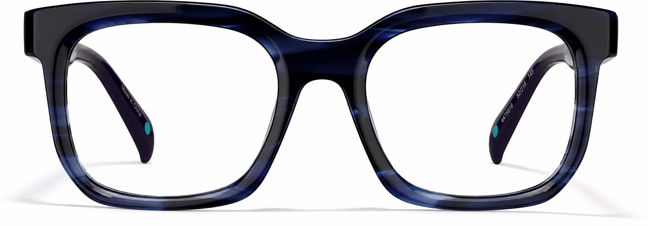Blue Rectangle Glasses · Blue · reference